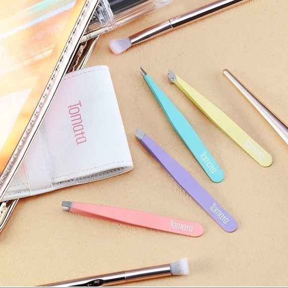 NEW-4PC Multi Color Precision Hi Qlty Stainless Steel Tweezer Set & Leather Case - Picture 7 of 7